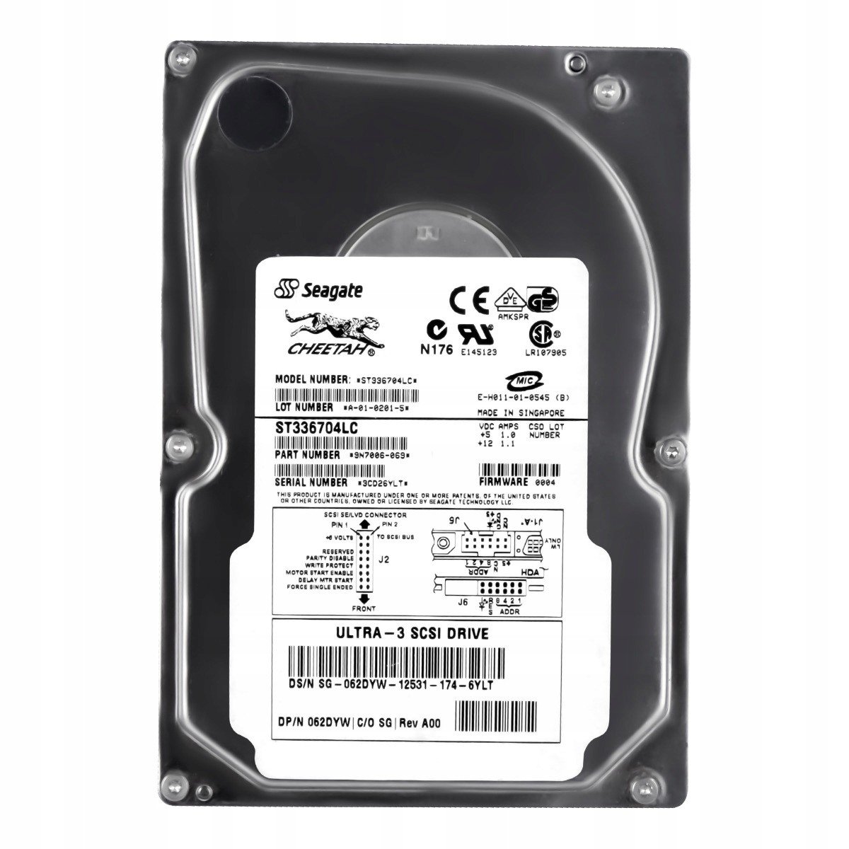 Dell 062DYW 36GB 10K 4MB Scsi U160 3.5' ST336704LC