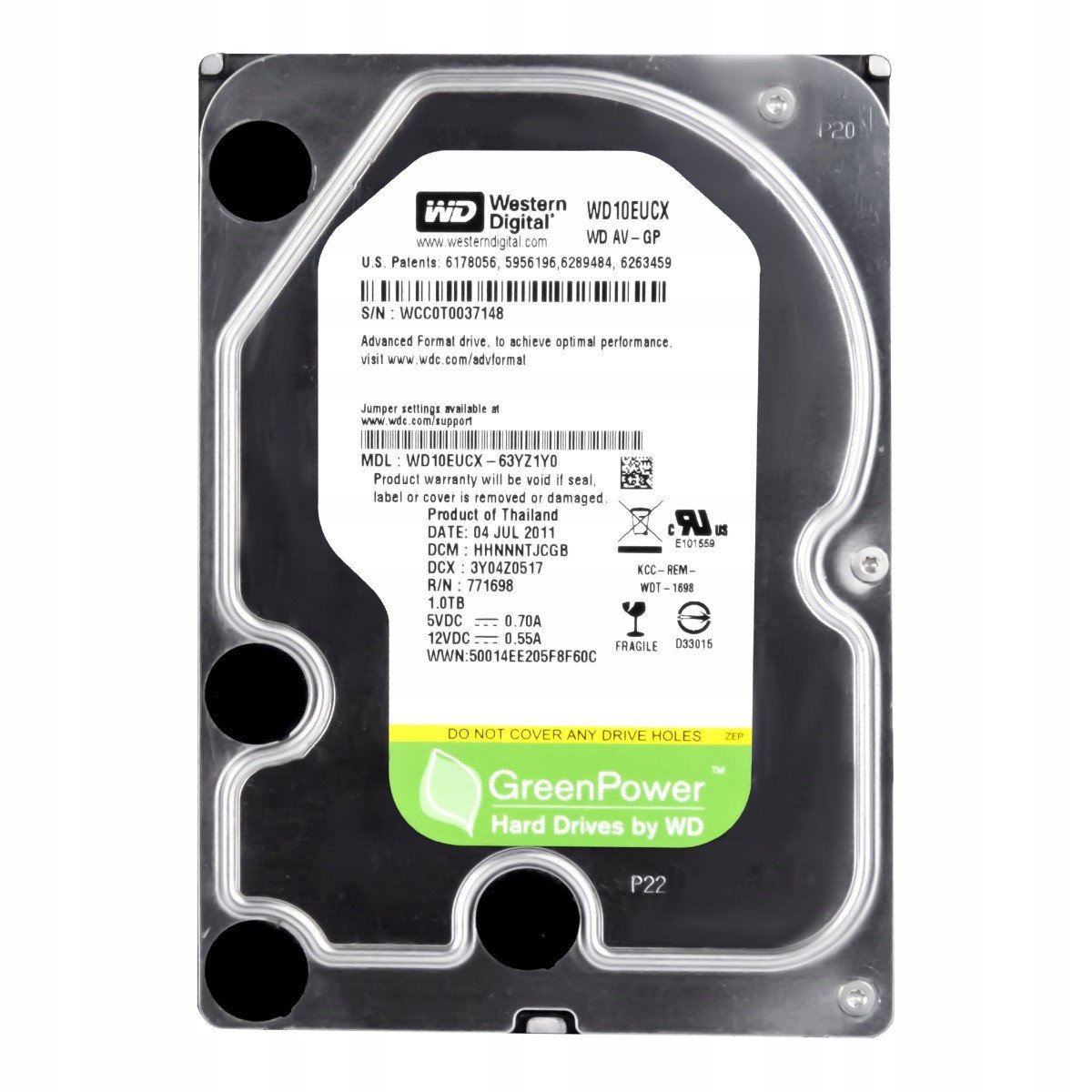 Wd Av-gp 1TB 5.4K 16MB Sata III 3.5'' WD10EUCX