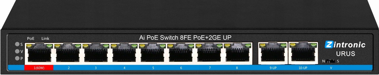 Switch Poe 8xPOE 2xUplink Gigabit 120W Urus