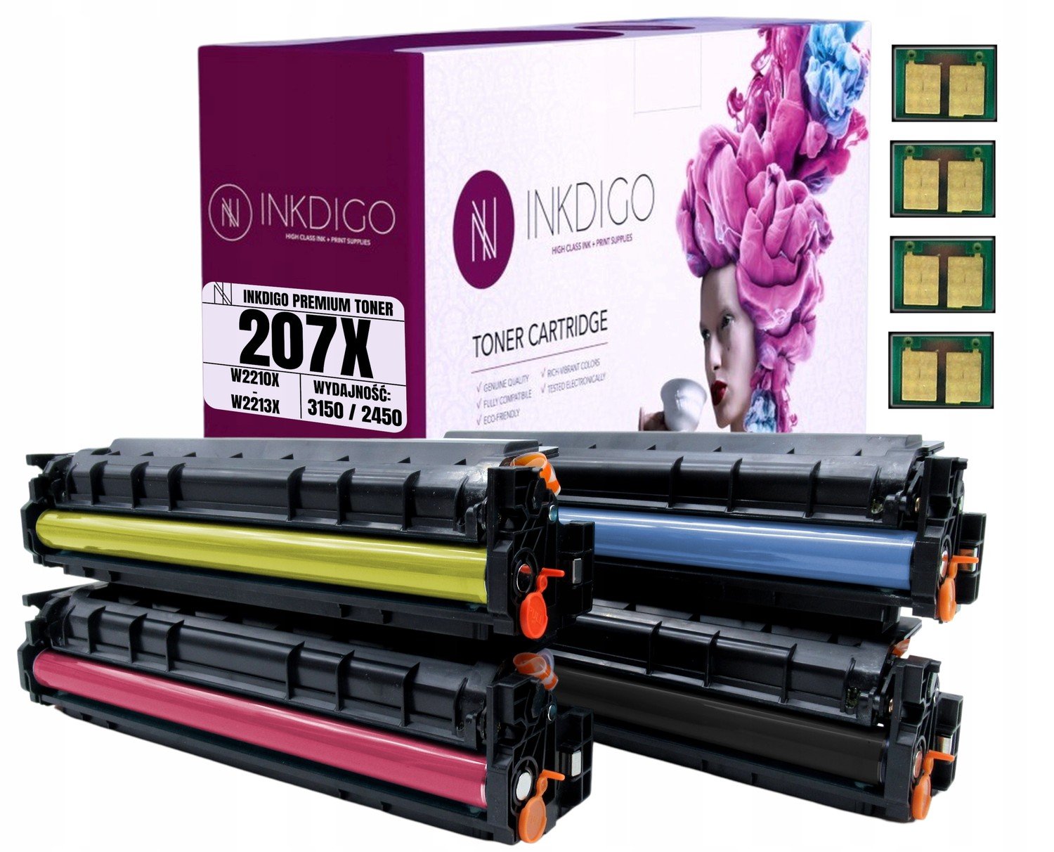 4x Toner pro Hp W2210X-W2213X M255nw M283fdn Chip