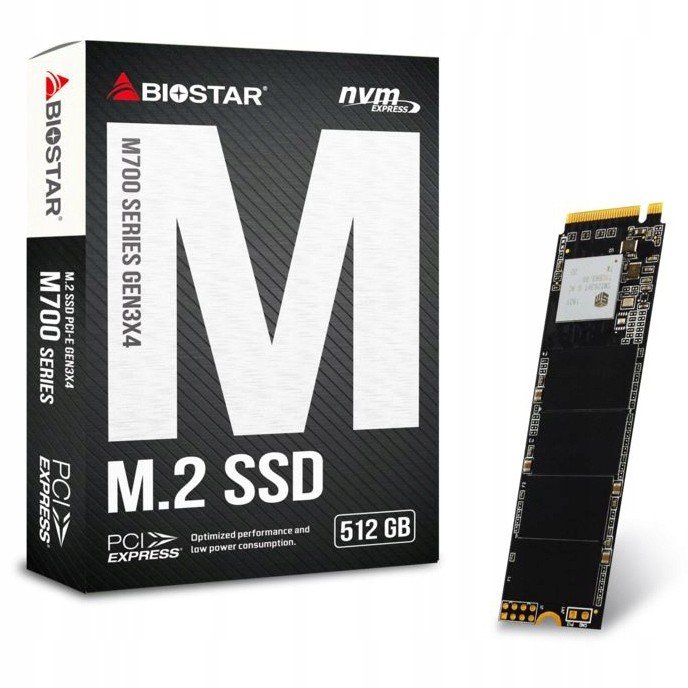 Dysk Ssd Biostar 512GB M700 NVMe M.2 Pci-e 1700Mbs