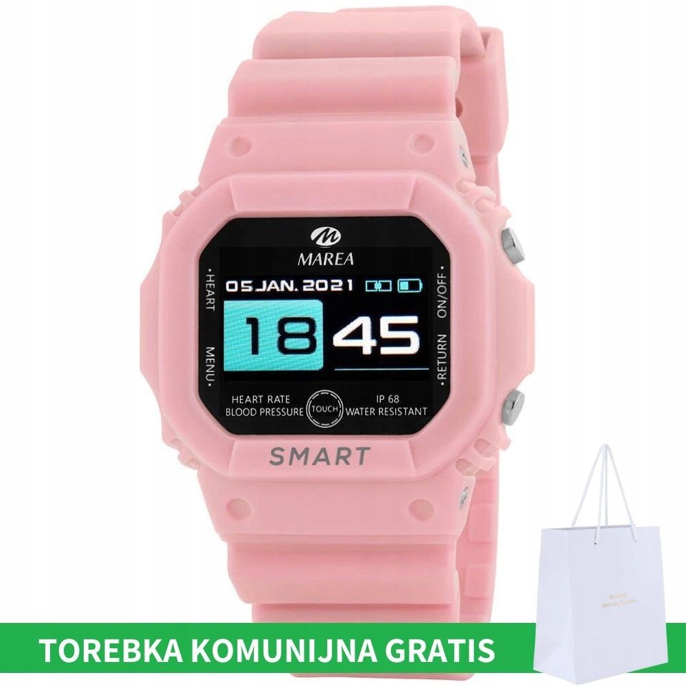 Chytré hodinky Marea světle růžové sportovní B60002-6