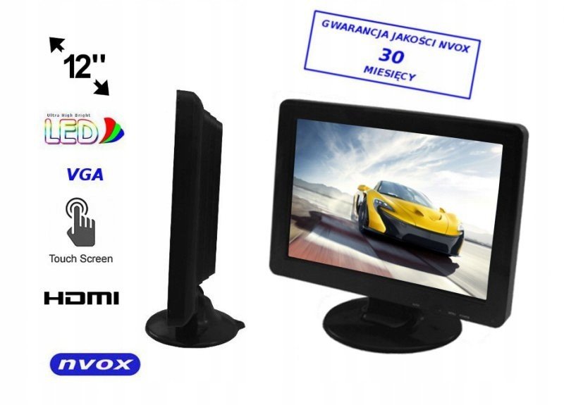 Led dotykový monitor 12cali hd vga hdmi