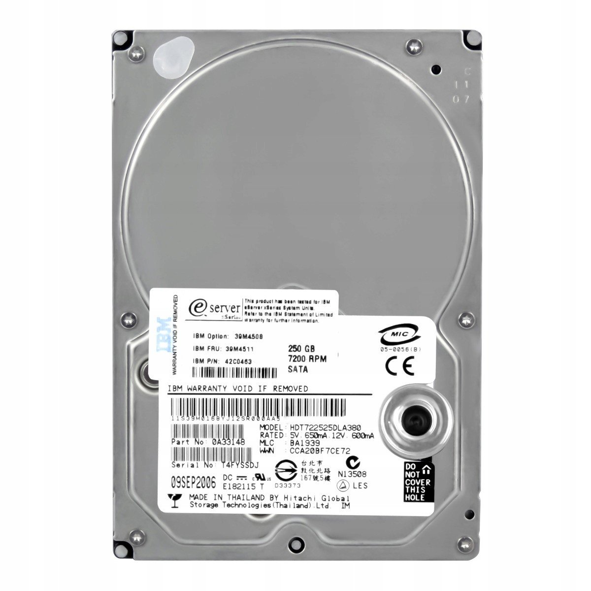 Ibm 39M4511 42C0463 250GB 7.2K 8MB Sata II 3.5''