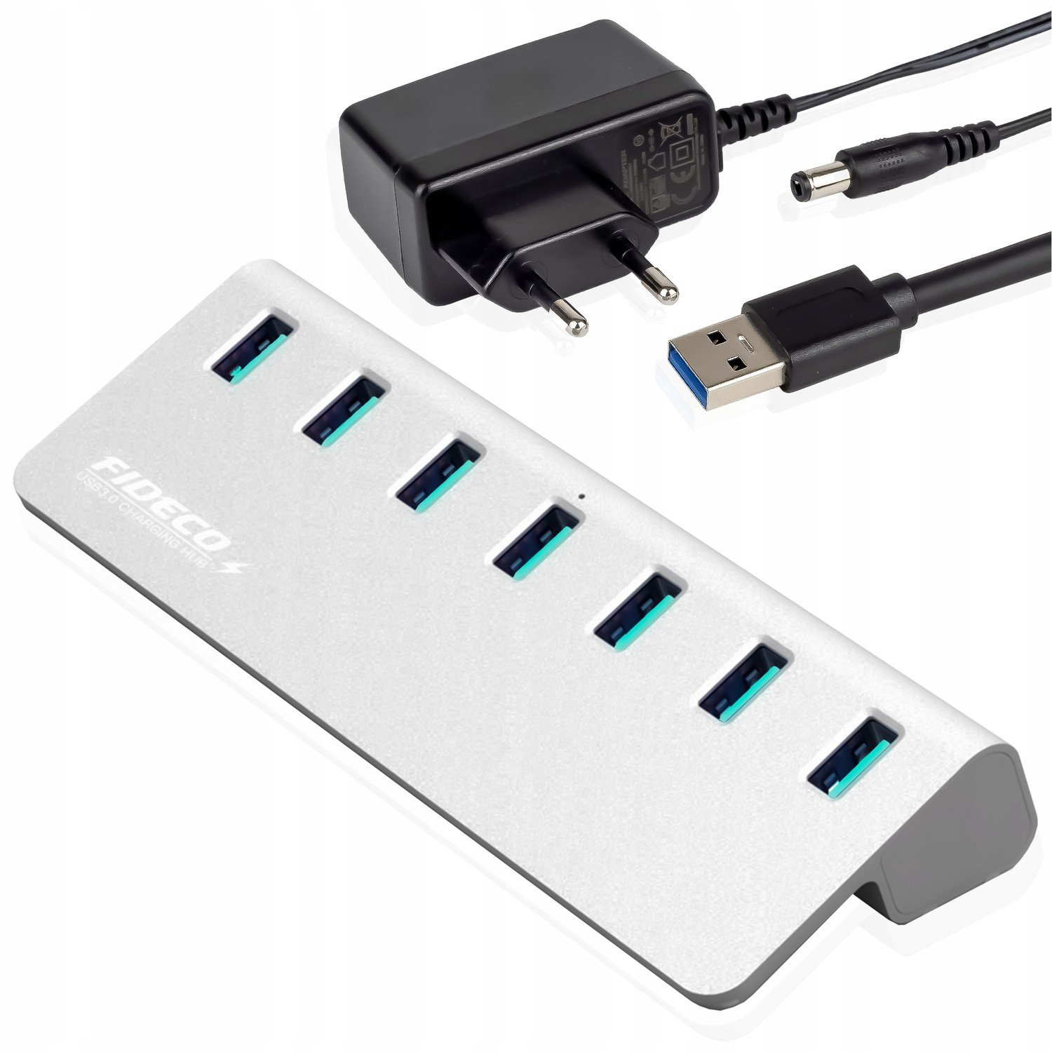 Hub Usb 3.2 Aktivní rozbočovač Napájecí adaptér 10 Gbps