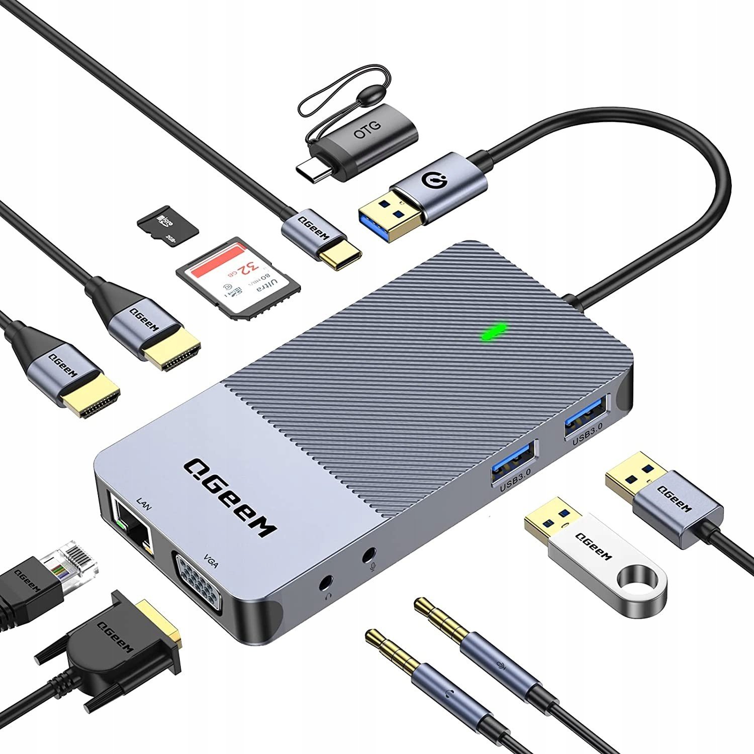 Dokovací Stanice 11V1 Usb 3.0 Hdmi Ethernet Konektor
