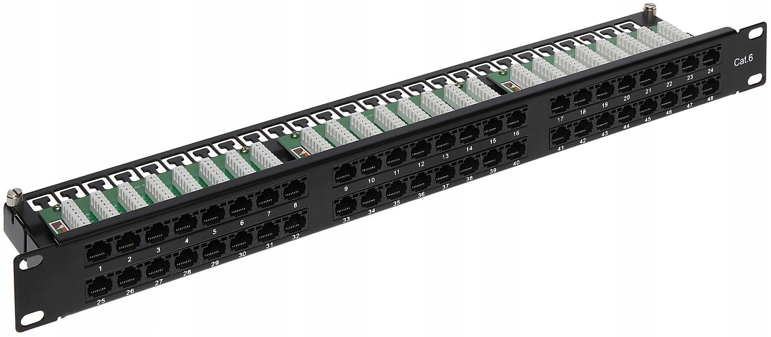 Patchpanel RJ-45 PP-48 Rj 6C Rack 19 1U CAT.6 Abcv