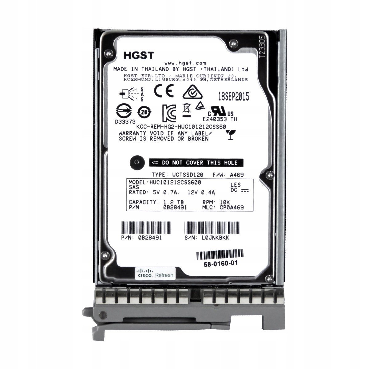 Cisco 58-0160-01 1,2TB SAS-2 2,5'' HUC101212CSS600