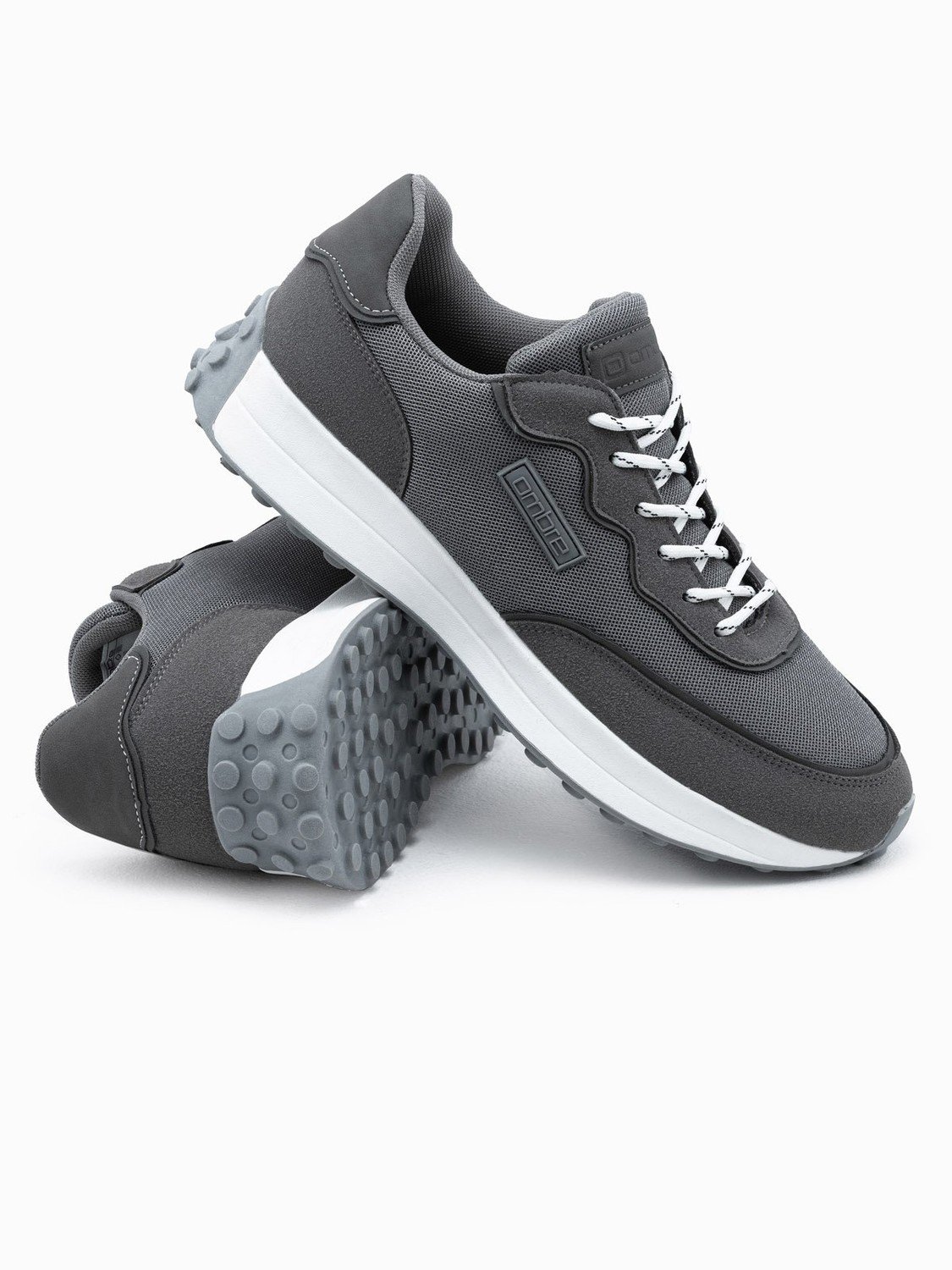 Ombre Men's shoes sneakers in combined materials - dark grey