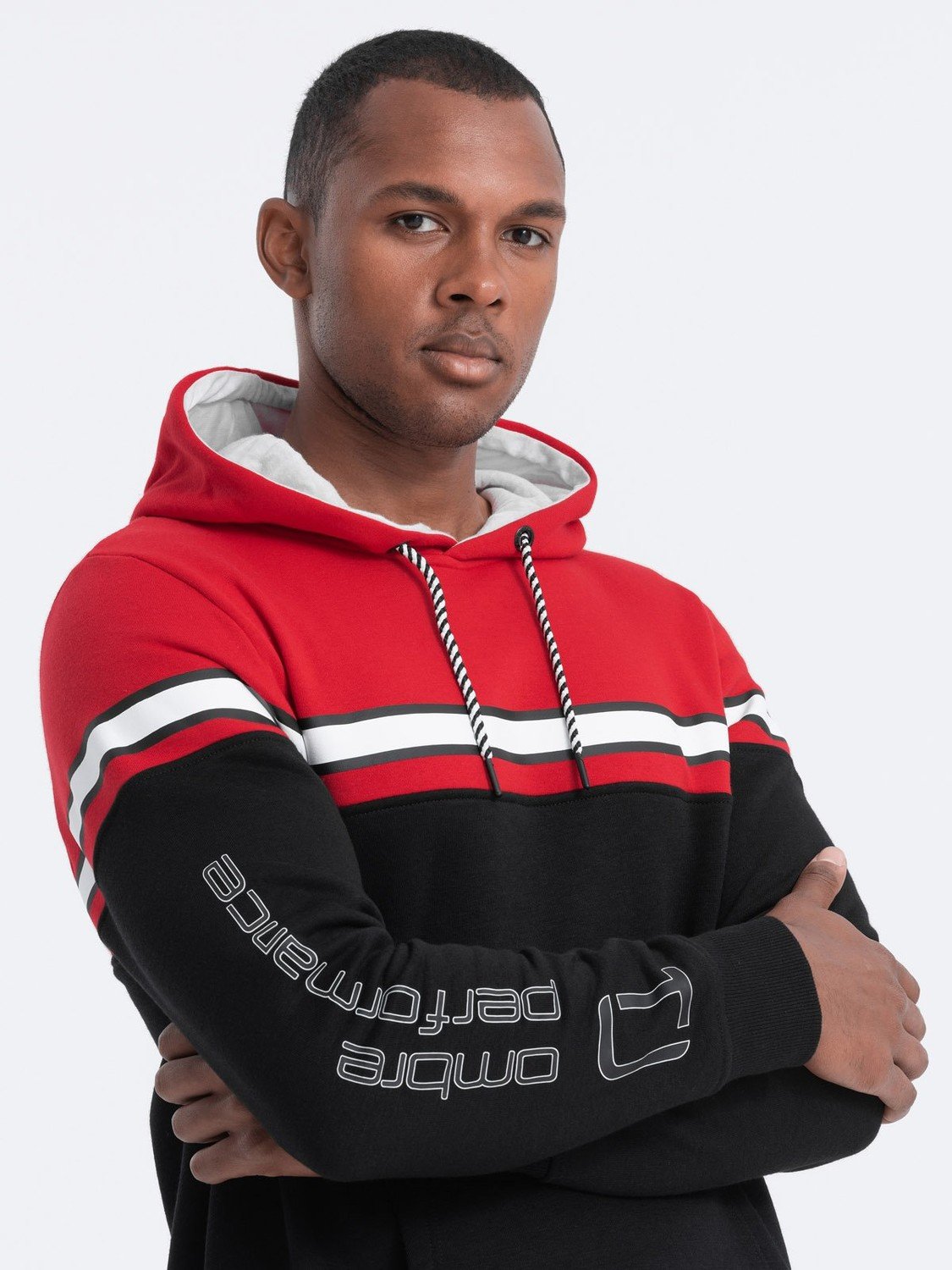 Ombre Men's tri-color hoodie - red