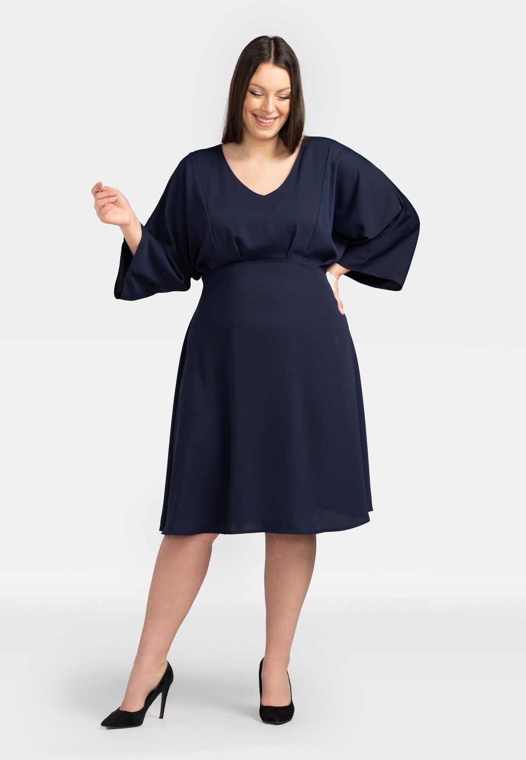 Karko Woman's Dress SB609 Navy Blue