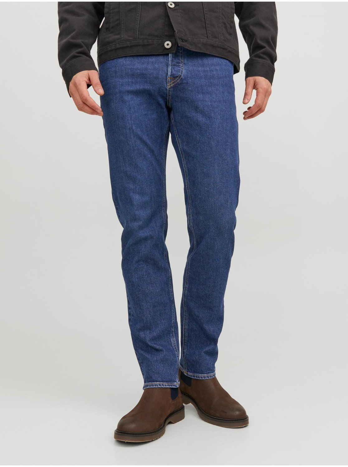 Modré pánské slim fit džíny Jack & Jones Mike - Pánské