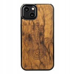 Dřevěné Pouzdro Pro Iphone 13 Hamsa Imbuia Case