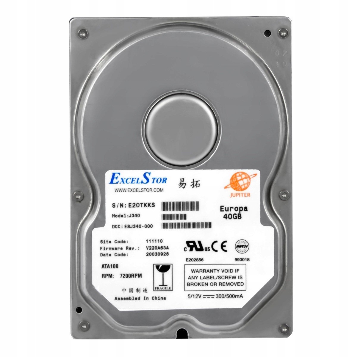 Excelstor Europa 40GB 7.2K 2MB Ata 3.5'' J340