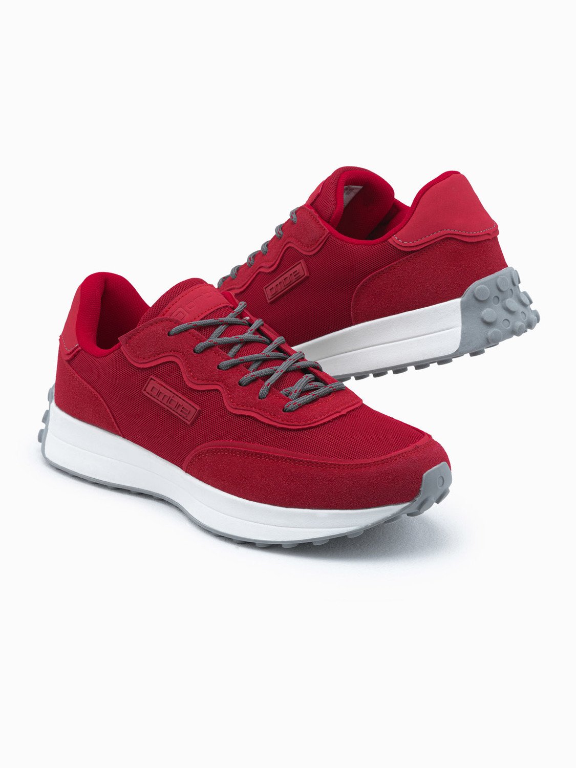 Ombre Men's shoes sneakers in combined materials - red