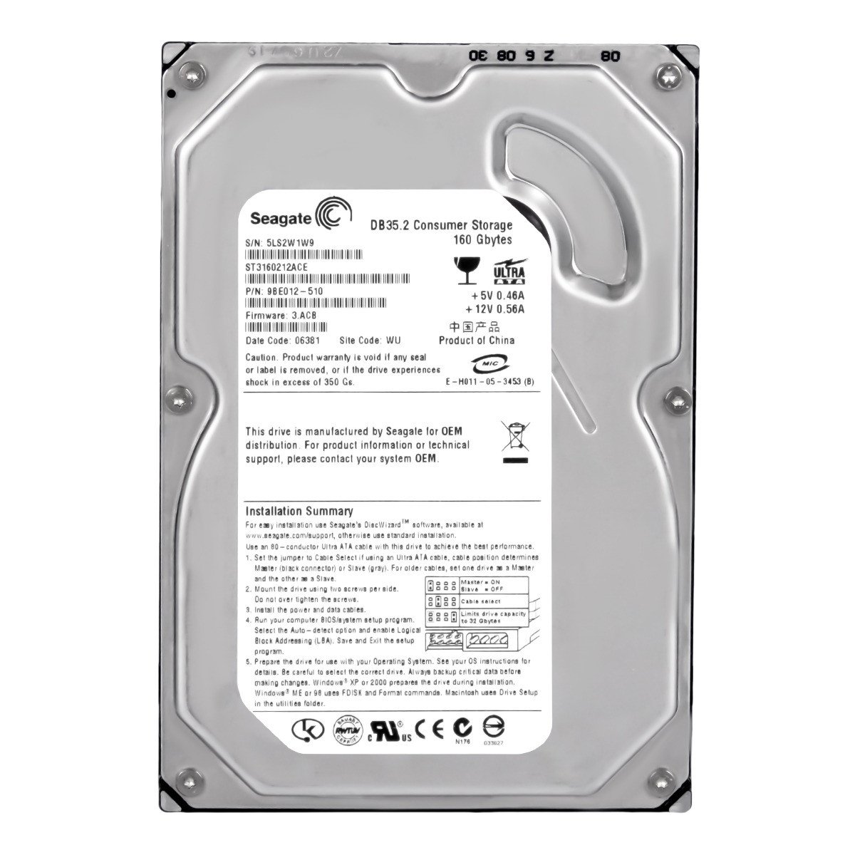Seagate DB35.2 160GB 7,2K Ata 3,5'' ST3160212ACE