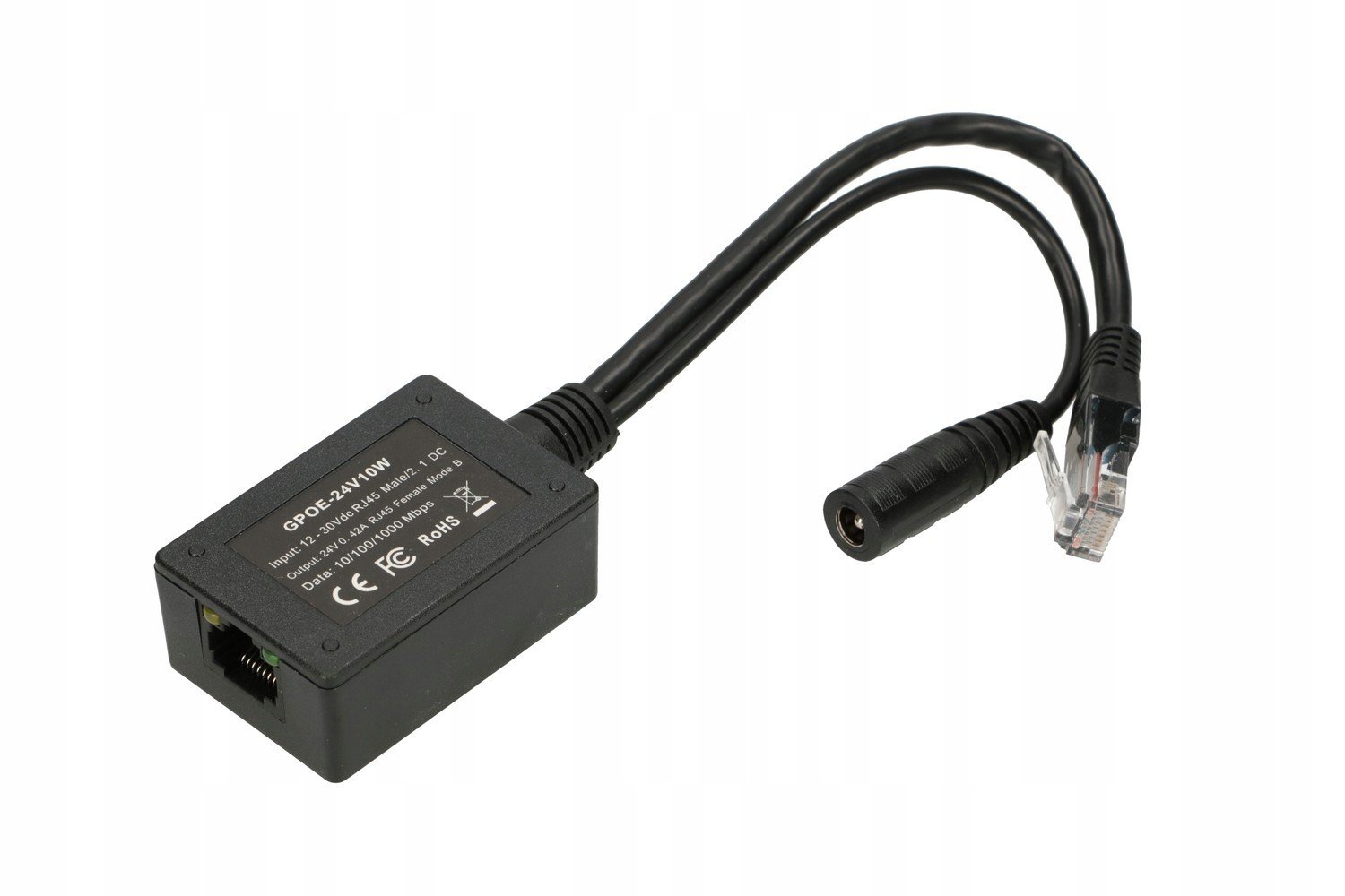 PoE invertor Vstup 1x1000Mb/s RJ45/Jack 10-24V