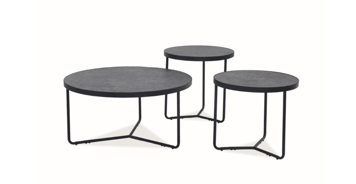 Šedá sestava konferenčních stolků DEMETER