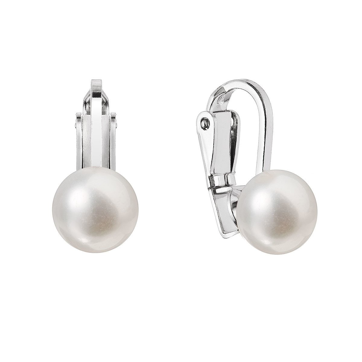 Evolution Group Stříbrné náušnice klipsy s říční perlou 21082.1