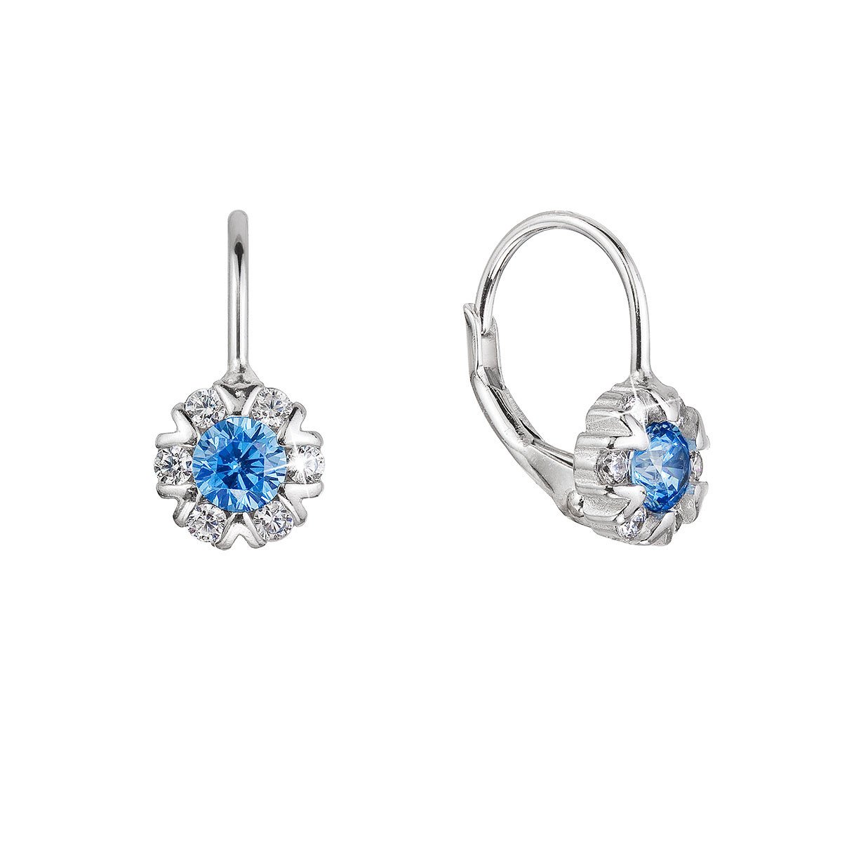 Evolution Group Stříbrné náušnice dětské kulaté se zirkony 11474.3 aqua