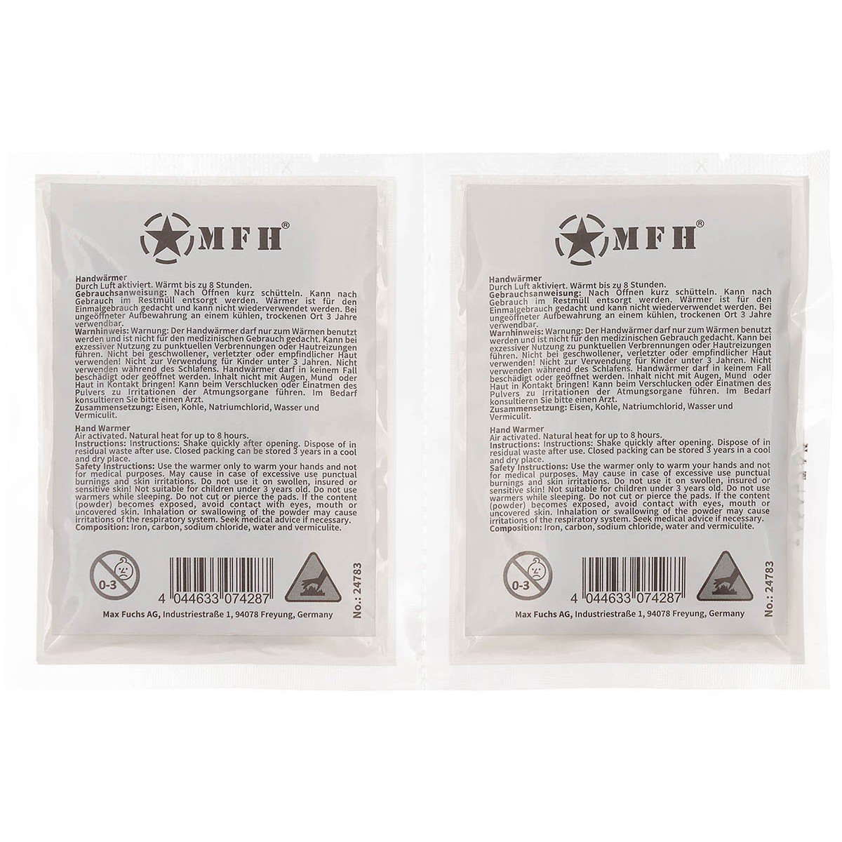 Ohříváček polštářek jednorázový MFH 8-hodinový 2 ks