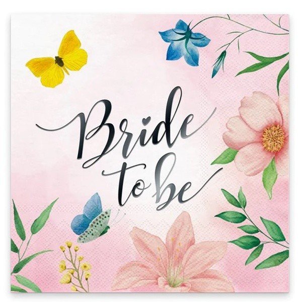 Ubrousky papírové Bride to be Flower 33 x 33 cm 10 ks