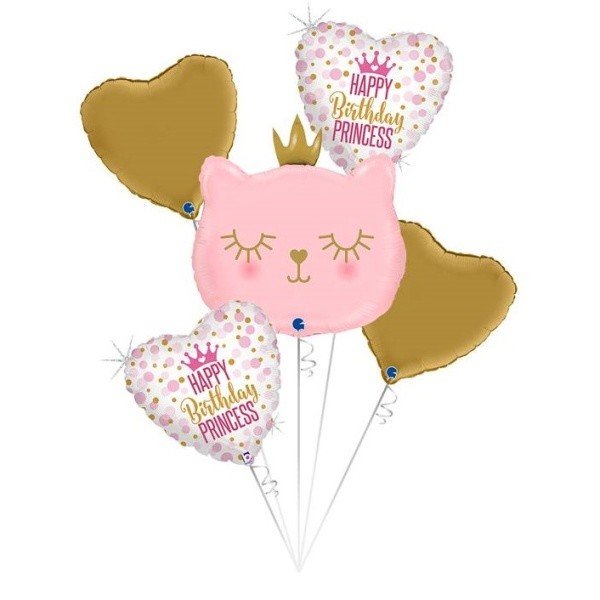 Balónkový buket Kočičí princezna 5 ks