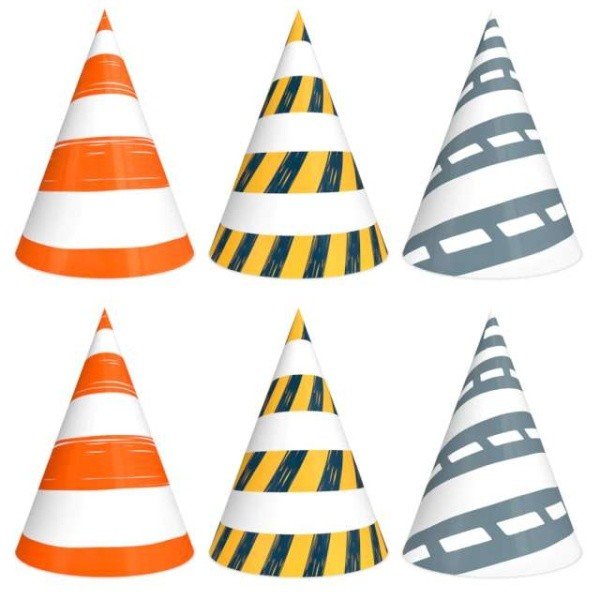 Čepičky papírové Stavební práce 6 ks