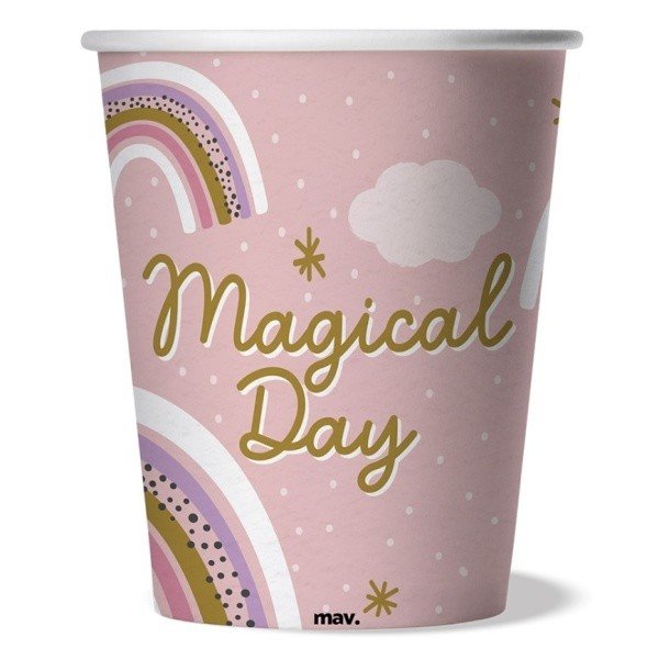 Kelímky papírové Kouzelný den s jednorožcem 250 ml 8 ks
