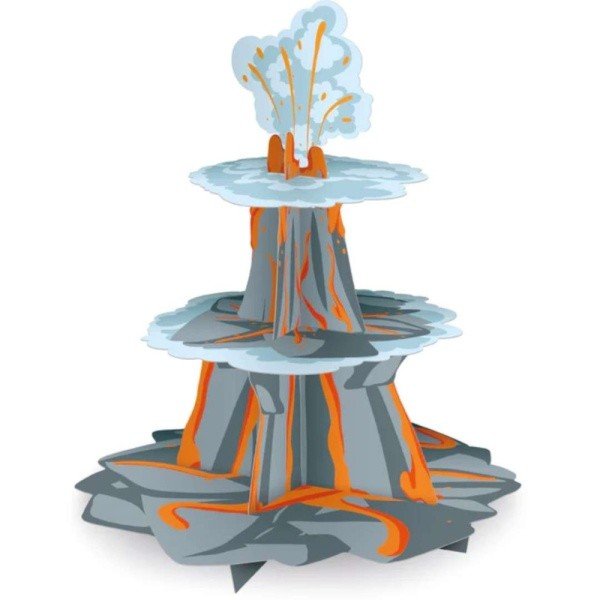 Stojan na cupcakes Dinosauři sopka 34 x 43 cm