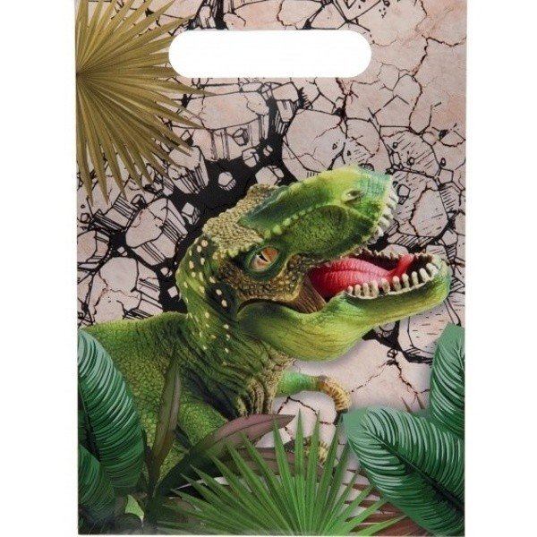 Taštičky papírové Dinosaur 16,50 x 23 cm 10 ks