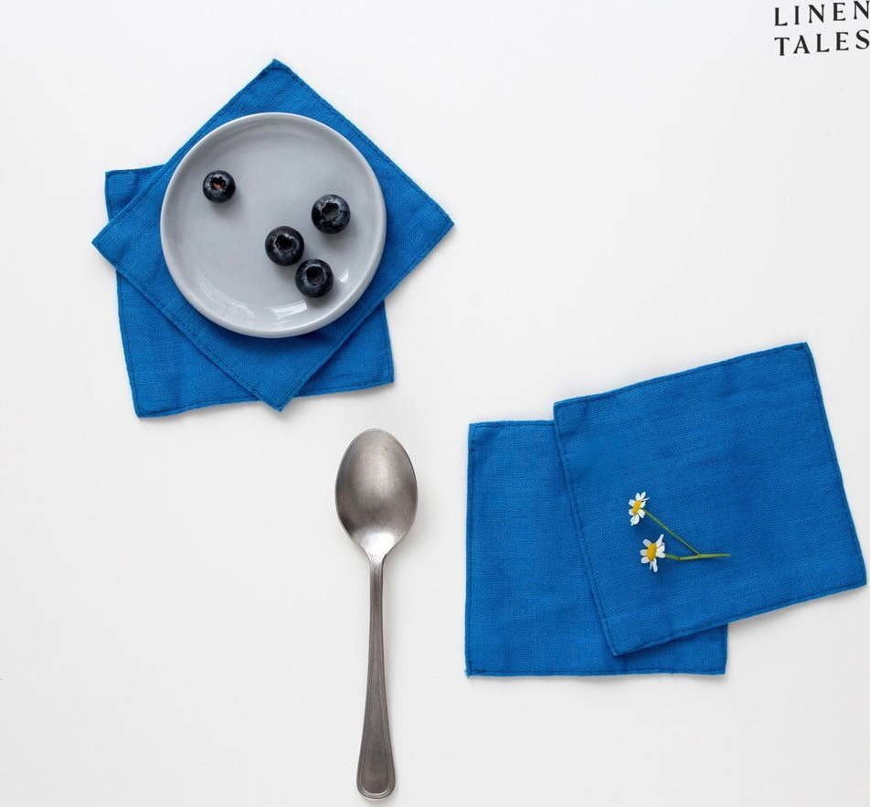 Modré látkové podtácky v sadě 4 ks – Linen Tales