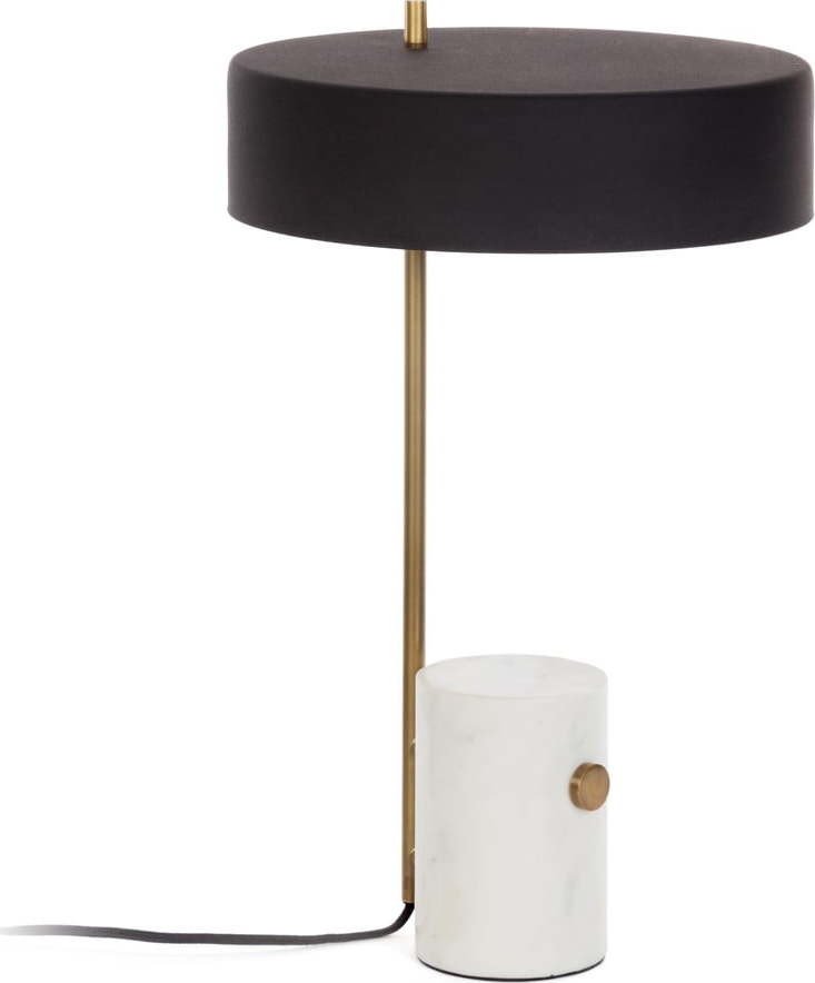 Bílo-černá stolní lampa s kovovým stínidlem (výška 53 cm) Phant – Kave Home
