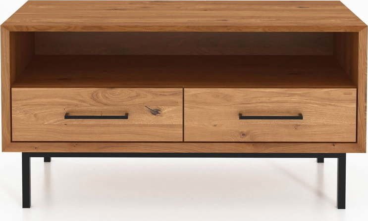 TV stolek z dubového dřeva v přírodní barvě 90x50 cm Abies – The Beds