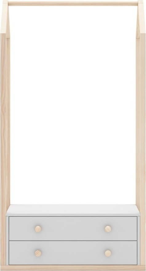Bílá otevřená dětská šatní skříň 80x170 cm Esteban – Marckeric