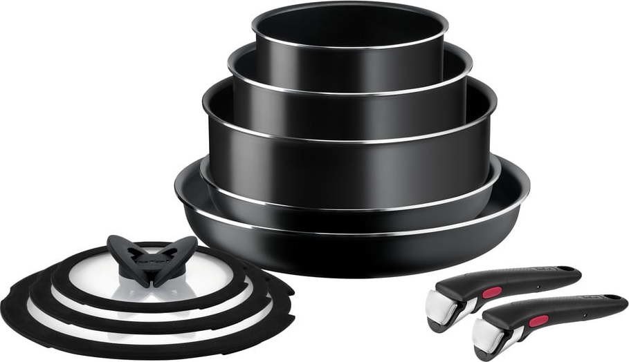 Hliníková sada nádobí 10 ks Ingenio Easy Cook & Clean Black – Tefal
