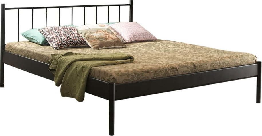 Černá kovová dvoulůžková postel s roštem 160x200 cm Falez – Kalune Design