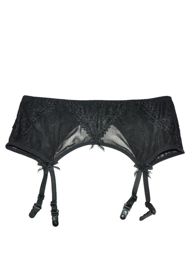 Černý dámský podvazkový pás De Lafense 478 Neoli - S - černá