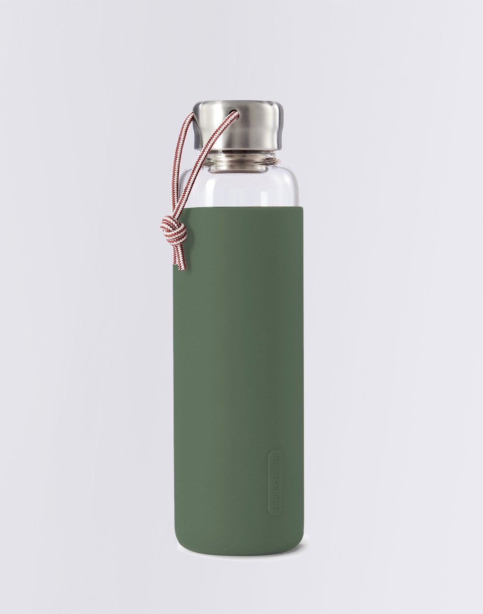 Black+Blum Glass Water Bottle Olive