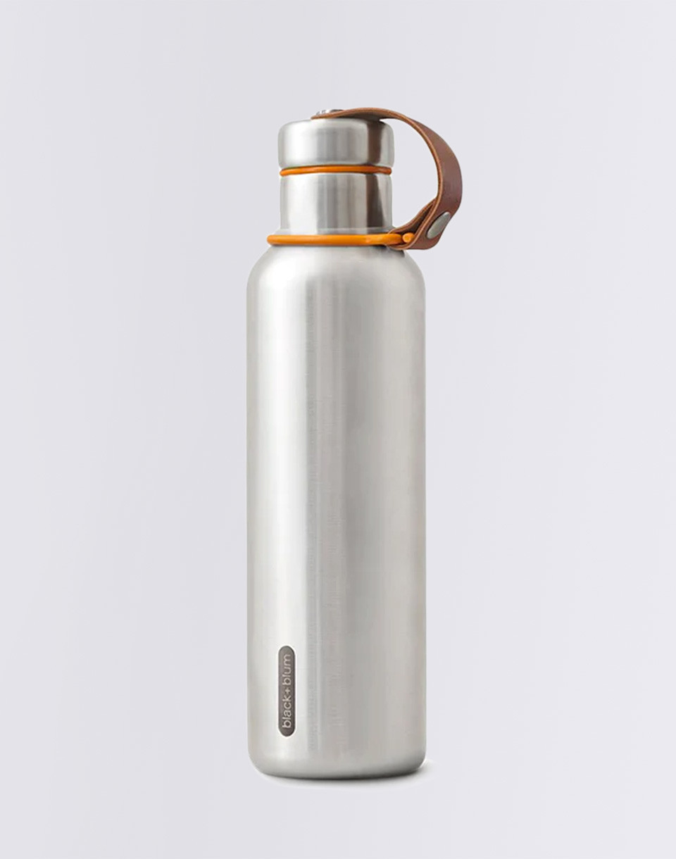 Black+Blum Steel Instulated Water Bottle Large Silver/Orange