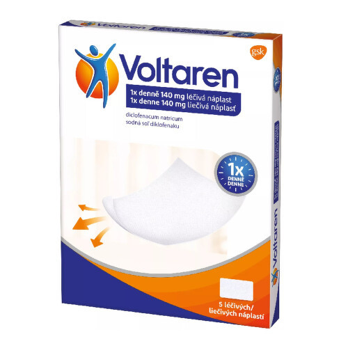 VOLTAREN 1X DENNĚ 140MG léčivé náplasti 5 - balení 2 ks