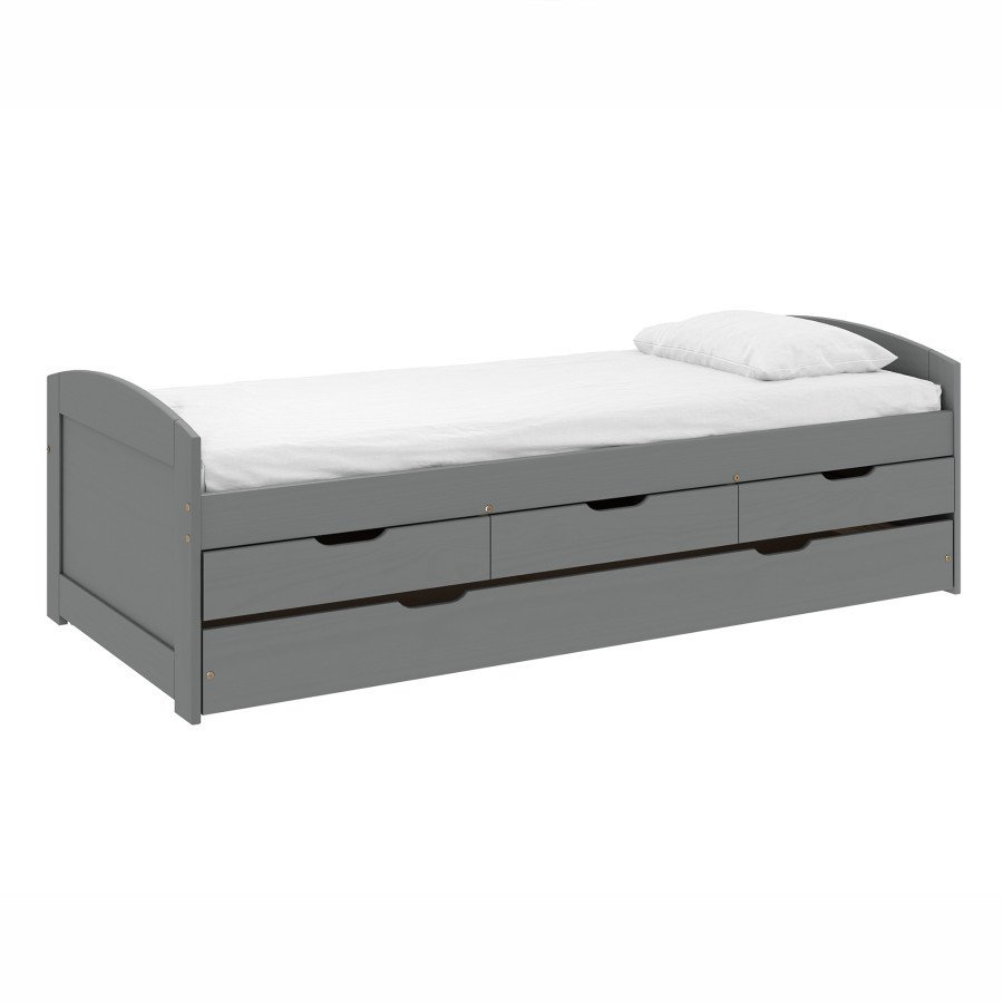 Tempo Kondela Postel s výsuvnou přistýlkou MARINELLA NEW - šedá, masiv