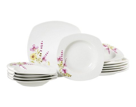 Jídelní servis (12 dílů) Malve, motiv letní květiny