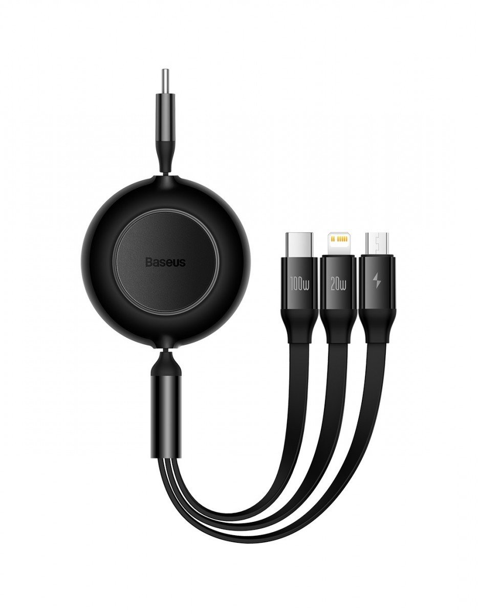 Datový kabel Baseus Bright Mirror 1,1m 3v1 černý 97645