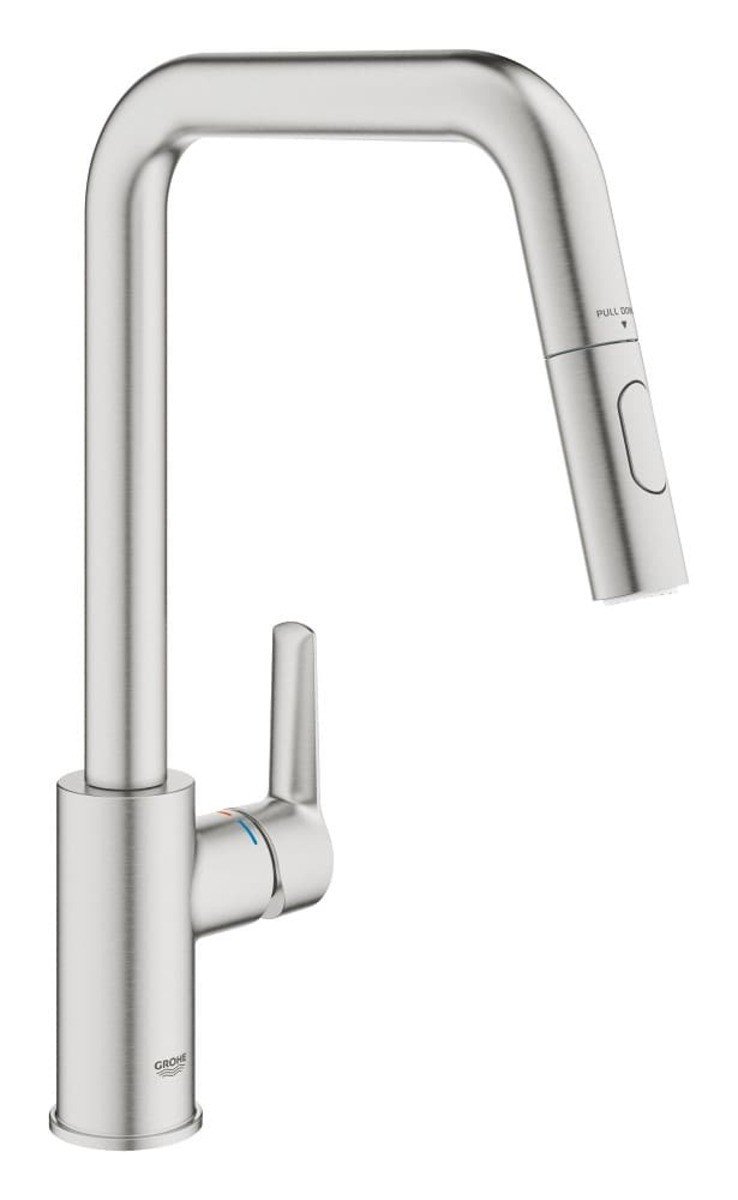 Dřezová baterie Grohe Start 2021 s vytahovací sprškou, 2 proudy supersteel 30631DC0