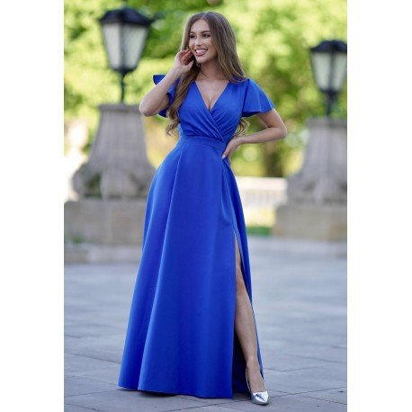 Dámské dlouhé šaty Ava, Velikost 40, Barva Modrá Kartes 164