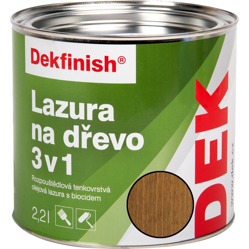 Lazura na dřevo DEKFINISH 3v1 zlatý dub, 2,2 l