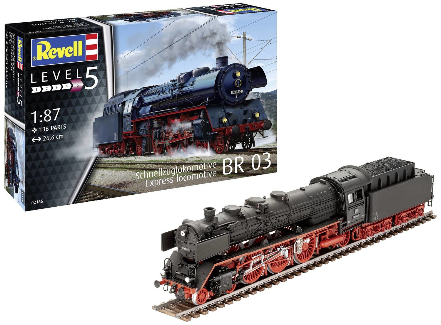 Revell 02166 Schnellzuglokomotive BR03 Souprava lokomotivy 1:87