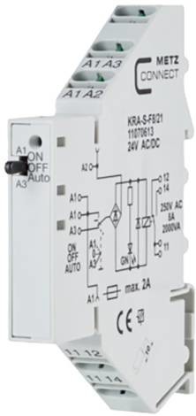 Spojovací modul 24, 24 V/AC, V/DC (max) 1 přepínací kontakt Metz Connect 11070613 1 ks