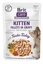 Brit Care Cat Fillets in Gravy Kitten Tend.Turkey 85g 4 + 1 zdarma